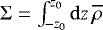 $\Sigma=\int_{-z_0}^{z_0}\mathrm{d}z\,\overline{\rho}$