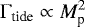 \begin{equation*}\Gamma_{\text{tide}}\propto M_{\textrm{p}}^2 \end{equation*}