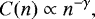 \begin{equation*} C(n) \propto n^{-\gamma}, \end{equation*}