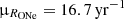 $ {\upmu}_{R_{\mathrm{ONe}}} = 16.7\,\mathrm{yr}^{-1} $