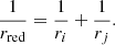 $$ \begin{aligned} \frac{1}{r_{\rm red}} = \frac{1}{r_{i}} + \frac{1}{r_{j}} . \end{aligned} $$