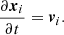 $$ \begin{aligned}&\frac{\partial \boldsymbol{x}_i}{\partial t} = \boldsymbol{v}_i. \end{aligned} $$