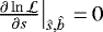 $\left. \frac{\partial \ln {\cal L}}{\partial s}\right|_{\hat{s},\hat{b}}\,{=}\,0$