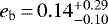 $e_{\textrm{b}}\,{=}\,0.14^{&#x002B;0.29}_{-0.10}$