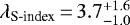 $\lambda_{\textrm{S-index}}\,{=}\,3.7^{&#x002B;1.6}_{-1.0}$