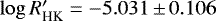 $\log{R&#x0027;_{\textrm{HK}}} = -5.031\,{\pm}\,0.106$
