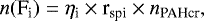 \begin{equation*}{{n}(\textrm{F}_{\textrm{i}}) = \eta_{\textrm{i}} \times {\textrm{r}}_{\textrm{spi}} \times {n}_{\textrm{PAHcr}}}, \end{equation*}