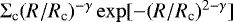 $\Sigma_{\textrm{c}} (R/R_{\textrm{c}})^{-\gamma} \exp[-(R/R_{\textrm{c}})^{2-\gamma}]$