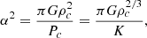 $$ \begin{aligned} \alpha ^2={\pi G\rho _c^2\over P_c}={\pi G\rho _c^{2/3}\over K} ,\end{aligned} $$