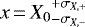 $x\,{=}\,X_0{}_{-\sigma_{X,-}}^{+\sigma_{X,+}}$
