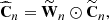 $$ \begin{aligned} {\widehat{\mathbf{C }}}_n = \widetilde{\mathbf{W }}_n \odot {\widetilde{\mathbf{C }}}_n, \end{aligned} $$