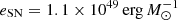 $ e_{\rm SN}=1.1\times 10^{49}\,{\rm erg}\,M_\odot^{-1} $