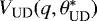 $V_{\text{UD}}(q, \theta^*_{\text{UD}})$