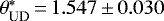 $\theta^{*}_{\text{UD}}\,{=}\,1.547\,{\pm}\,0.030$