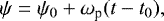 \begin{equation*}\psi=\psi_0 + \omega_{\textrm{p}}(t - t_0),\end{equation*}