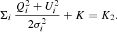 $$ \begin{aligned} \Sigma _i\, \displaystyle \frac{Q_i^2+U_i^2}{ 2\sigma _i^2}+K=K_2 .\end{aligned} $$