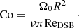 $$ \begin{aligned} \mathrm{Co} = \frac{\Omega _0 R^2}{\nu \pi \mathrm{Re}_{\rm DSB}}\cdot \end{aligned} $$