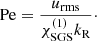 $$ \begin{aligned} \mathrm{Pe} = \frac{u_{\rm rms}}{\chi _{\rm SGS}^{(1)} k_{\rm R}}\cdot \end{aligned} $$