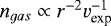 $n_{gas}\propto r^{-2}v_{\textrm{exp}}^{-1}$