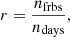 $$ \begin{aligned} r = \frac{n_{\mathrm{frbs} }}{n_{\mathrm{days} }}, \end{aligned} $$