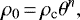 \begin{equation*}\rho_0\,{=}\,\rho_{\textrm{c}}\theta^n,\end{equation*}