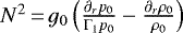 $ N^2 \,{=}\,g_0\left(\frac{\partial_r p_0}{\Gamma_1 p_0}-\frac{\partial_r\rho_0}{\rho_0}\right)$