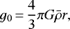 \begin{equation*}g_0\,{=}\,\frac{4}{3}\pi G \bar\rho r,\end{equation*}