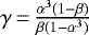 $ \gamma\,{=}\,\frac{\alpha^3(1-\beta)}{\beta(1-\alpha^3)}$