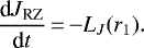 \begin{equation*}\frac{\textrm{d}J_{\textrm{RZ}}}{\textrm{d}t}\,{=}\,{-} L_J(r_1).\end{equation*}