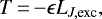 \begin{equation*}T\,{=}\,{-}\epsilon L_{J,\text{exc}},\end{equation*}