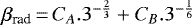 $ \beta_{\text{rad}}\,{=}\, C_A.3^{-\frac{2}{3}}&#x002B;C_B.3^{-\frac{1}{6}} $
