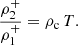 $$ \begin{aligned} \frac{\rho ^{+}_2}{\rho ^{+}_1}=\rho _{\rm c} \,T. \end{aligned} $$