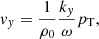 $$ \begin{aligned}&{ v}_{ y}=\frac{1}{\rho _0}\frac{k_{ y}}{\omega }p_{\rm T}, \end{aligned} $$
