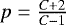 $p = \frac{C+2}{C -1}$