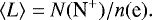 \begin{equation*}{\langle}L{\rangle} = N(\textrm{N}^+)/n(\textrm{e}).\,\,\end{equation*}