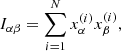 $$ \begin{aligned} I_{\alpha \beta } = \sum ^N_{i=1} x^{(i)}_{\alpha } x^{(i)}_{\beta }, \end{aligned} $$
