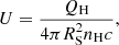 $$ \begin{aligned} U={Q_{\rm H}\over 4\pi R_{\rm S}^2 n_{\rm H} c}, \end{aligned} $$