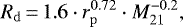 \begin{equation*} R_{\mathrm{d}}\,{=}\,1.6 \cdot r_{\mathrm{p}}^{0.72} \cdot M_{21}^{-0.2},\end{equation*}