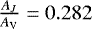 $\frac{A_J}{A_{\textrm{V}}}=0.282$