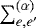 $\sum_{e,e'} ^{(\alpha)}$