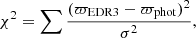$$ \begin{aligned} \chi ^2=\sum \frac{(\varpi _{\rm EDR3}-\varpi _{\rm phot})^2}{\sigma ^2}, \end{aligned} $$