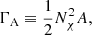 $$ \begin{aligned} \Gamma _{\mathrm{A}} \equiv \frac{1}{2}N_{\chi }^2 A, \end{aligned} $$