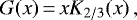 \begin{equation*} G(x)\,{=}\,x K_{2/3}(x)\,, \end{equation*}