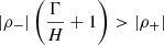 $ |\rho_-|\left( \frac{\Gamma}{H} +1 \right) > |\rho_+| $