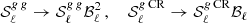 $$ \begin{aligned} \mathcal{S} ^{g\,g}_\ell \rightarrow \mathcal{S} ^{g\,g}_\ell \mathcal{B}_\ell ^2 \,,~~&~~\mathcal{S} ^{g\,\mathrm{CR}}_\ell \rightarrow \mathcal{S} ^{g\,\mathrm{CR}}_\ell \mathcal{B}_\ell \, \end{aligned} $$