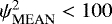 $\psi^{2}_{\text{MEAN}}< 100$