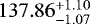 Mathematical equation: \(137.86_{-1.07}^{+1.10} \)