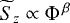 $\widetilde{S}_z\propto\Phi^{\,\beta}$