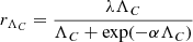 Mathematical equation: $$ \begin{aligned} r_{\Lambda _C}=\frac{\lambda \Lambda _C}{\Lambda _C+\exp (-\alpha \Lambda _C)} \end{aligned} $$
