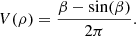 $$ \begin{aligned} V(\rho )=\frac{\beta - \sin (\beta )}{2\pi }. \end{aligned} $$